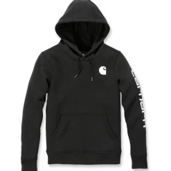 Carhartt Logo Sleeve Graphic hoodie dames black< Truien & Vesten