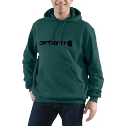 Carhartt Marquette Logo hoodie heren greenstone< Truien & Vesten