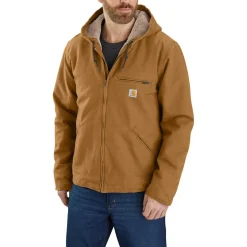 Carhartt Relaxed Fit Washed Duck Sherpa Lined winterjas heren brown< Jassen