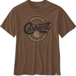 Shirts, Polo's & Blouses-Carhartt Script Graphic shirt heren red duck heather