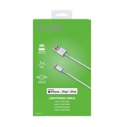 Celly Lightning USB oplaadkabel 1 meter wit< Accu's & Batterijen
