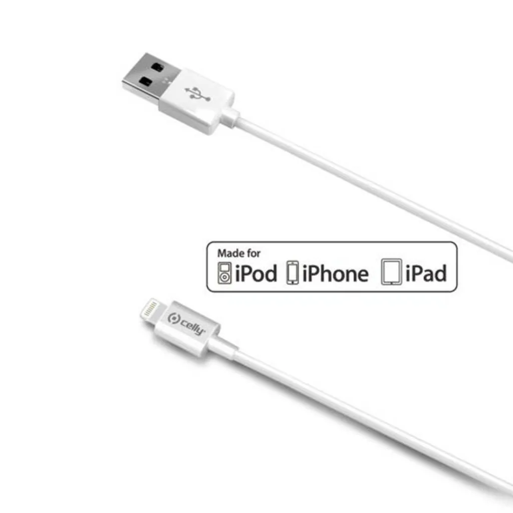 Accu's & Batterijen-Celly Lightning USB oplaadkabel 2 meter wit