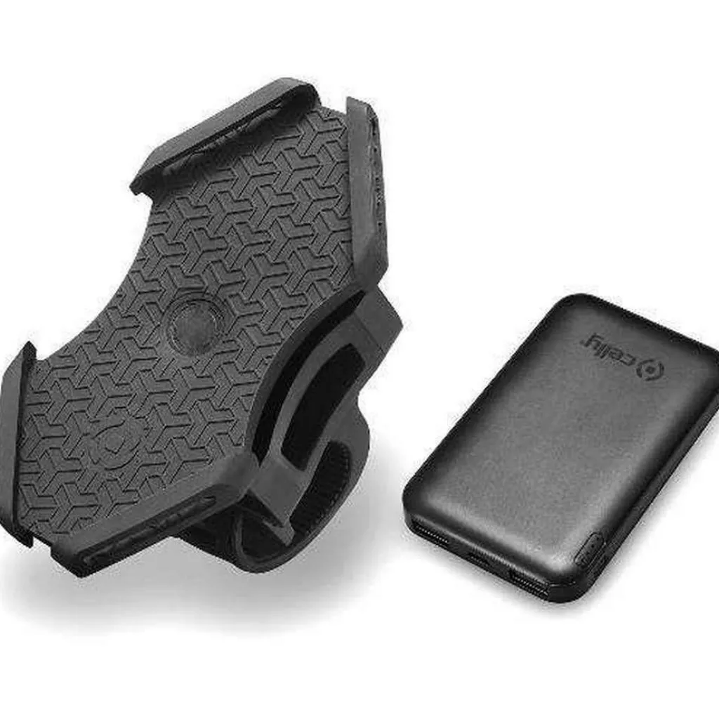 Fietstoebehoren-Celly Powerbike telefoonhouder inclusief powerbank zwart