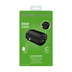 Celly USB-C Compact autolader black< Accu's & Batterijen