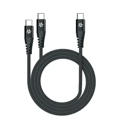 Accu's & Batterijen-Celly USB-C-ingang oplaadkabel zwart 1,3 meter