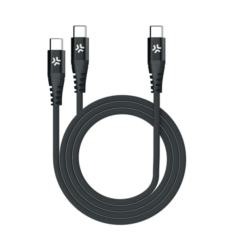 Accu's & Batterijen-Celly USB-C-ingang oplaadkabel zwart 1,3 meter
