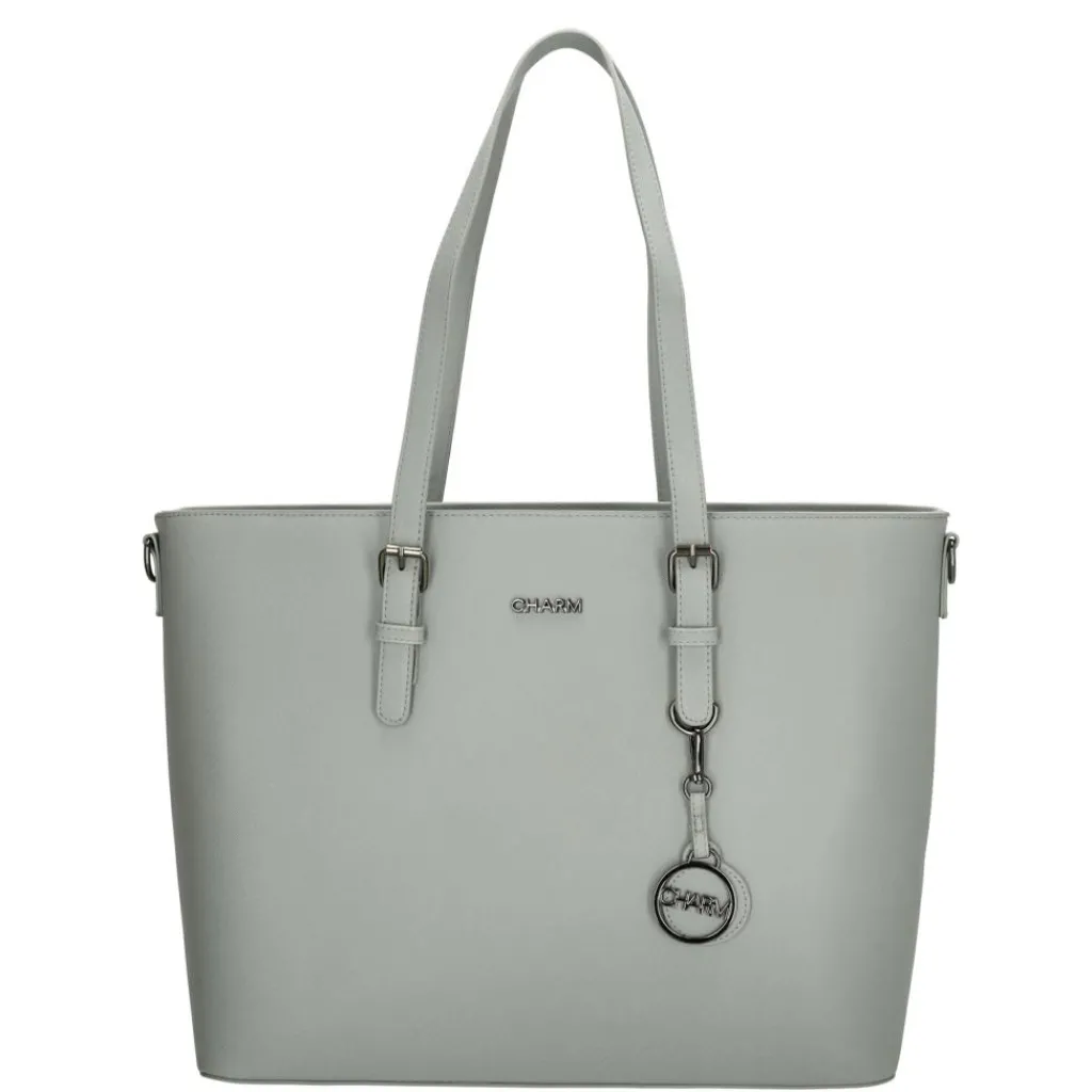 Charm London Birmingham 15,6 inch laptop schoudertas light grey< Schoudertassen