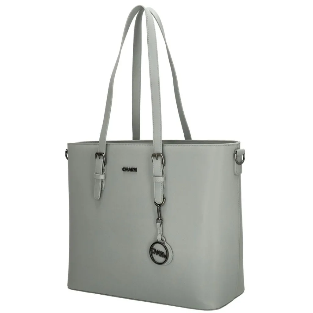 Charm London Birmingham 15,6 inch laptop schoudertas light grey< Schoudertassen