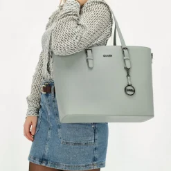 Charm London Birmingham 15,6 inch laptop schoudertas light grey< Schoudertassen