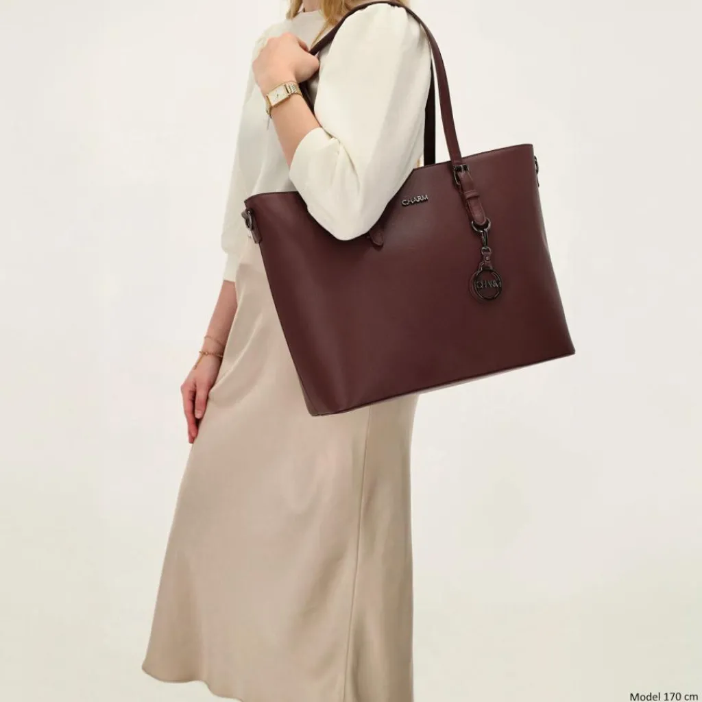 Charm London Birmingham 15,6 inch laptop schoudertas bordeaux< Schoudertassen