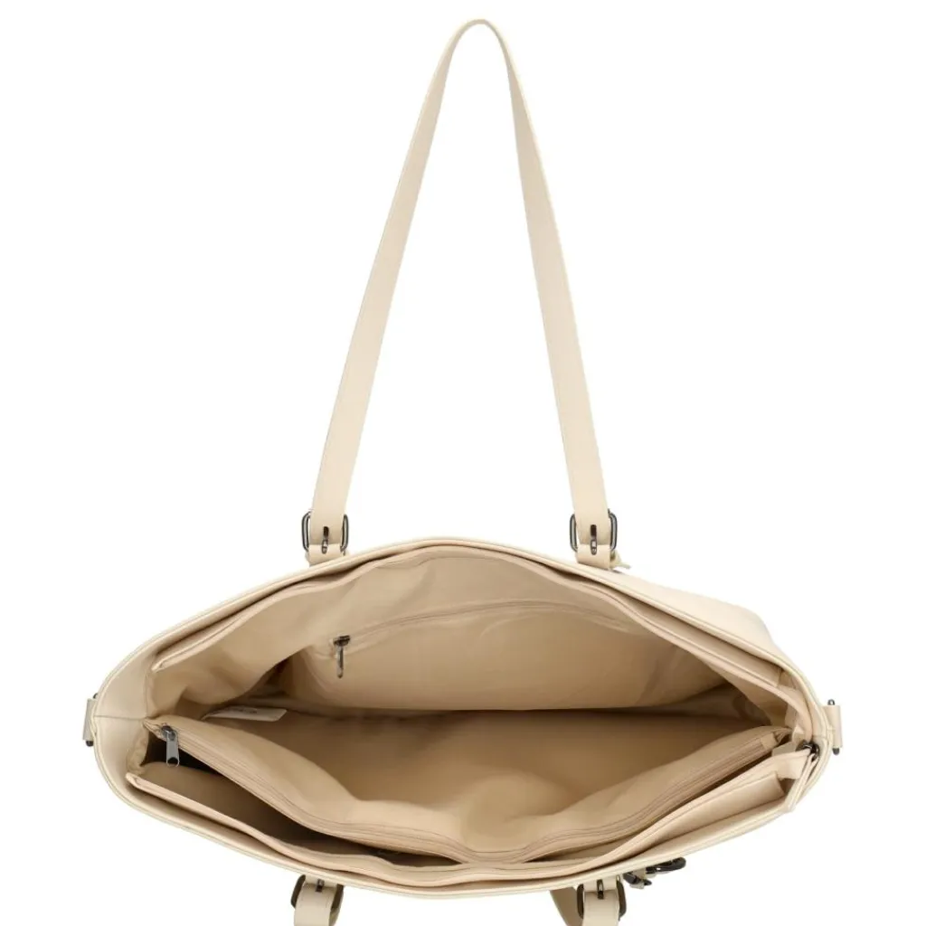 Charm London Birmingham 15,6 inch laptop schoudertas crème< Schoudertassen