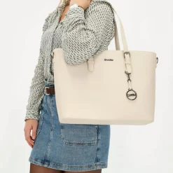 Charm London Birmingham 15,6 inch laptop schoudertas crème< Schoudertassen