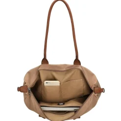Charm London Buckingham 15,6 inch laptop schoudertas taupe< Schoudertassen