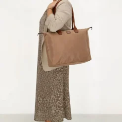 Charm London Buckingham 15,6 inch laptop schoudertas taupe< Schoudertassen