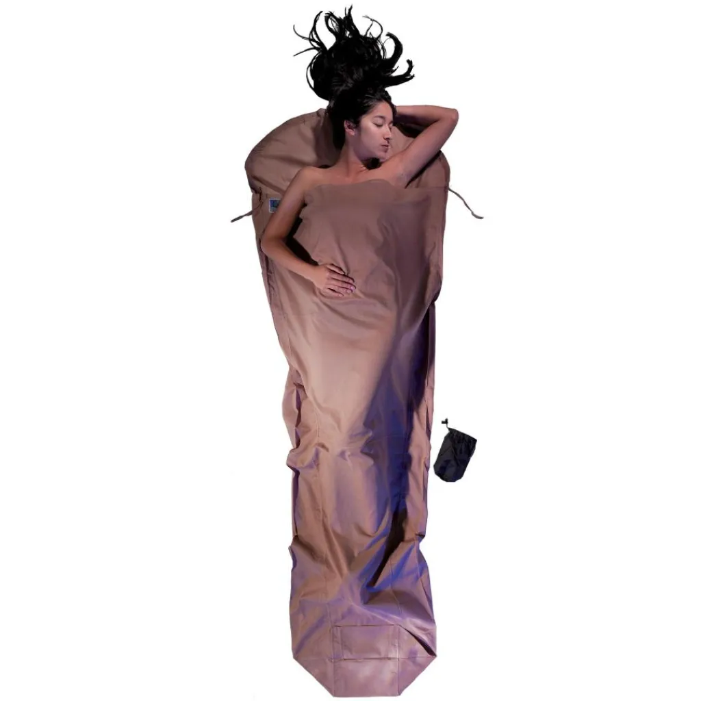 Cocoon Mummyliner Egyptisch katoenen lakenzak khaki< Slaapzakken