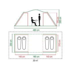 4-Persoons Tent|Tunneltenten-Coleman Spruce Falls 4 BlackOut vis-à-vis tent green