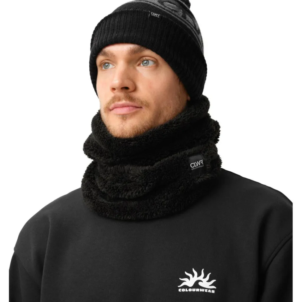 ColourWear Fluffy Tube col black< Sjaals|Wintersport