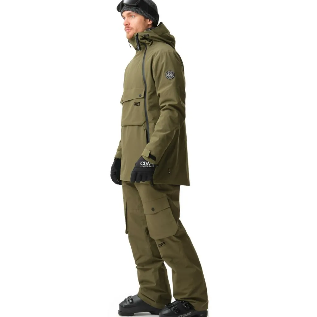 Ski Jassen|Wintersport-ColourWear Foil anorak winterjas heren dark olive