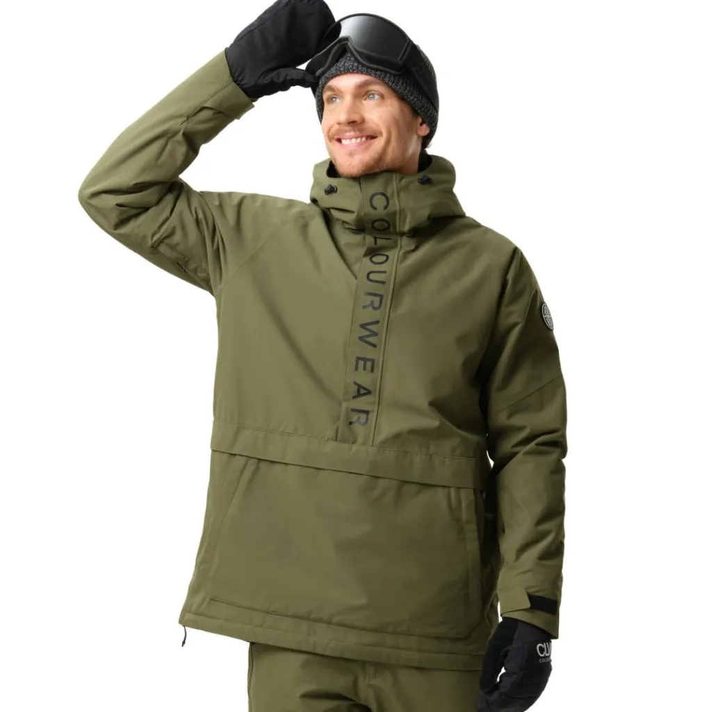 Ski Jassen|Wintersport-ColourWear Signature anorak winterjas heren dark olive