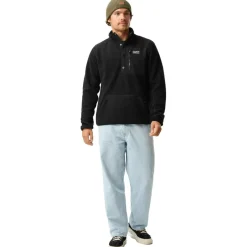 Ski Truien|Wintersport-ColourWear Snap Fleece Pile heren black