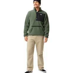 Ski Truien|Wintersport-ColourWear Snap Pile sweater heren dark sage