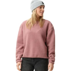 Ski Truien|Wintersport-ColourWear Snug Pile Crew sweater dames dark rose