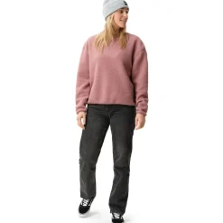 Ski Truien|Wintersport-ColourWear Snug Pile Crew sweater dames dark rose