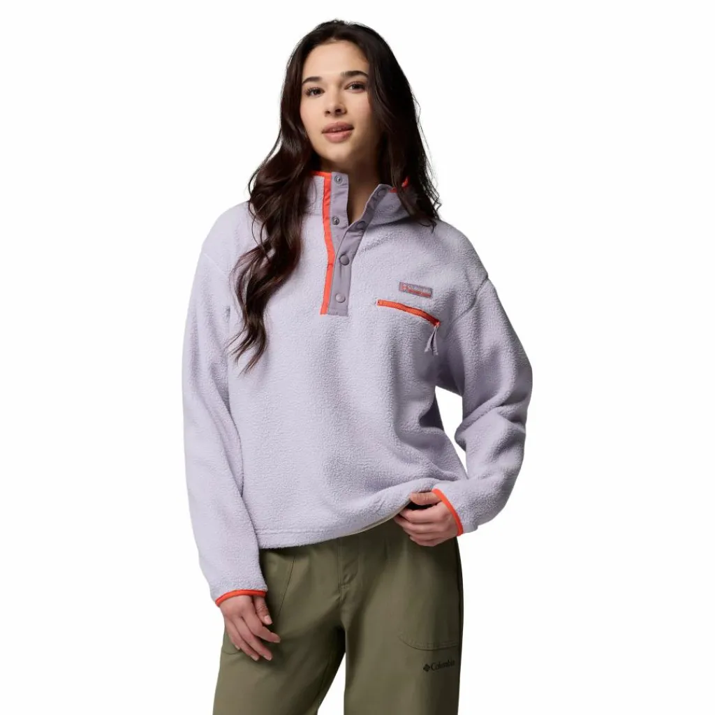 Outdoor Trui-Columbia Helvetia II Cropped Half Snap sweater dames lavender pearl shale purple zing