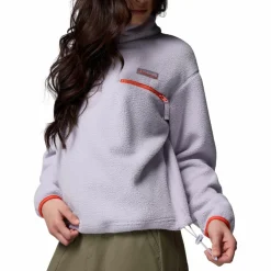 Outdoor Trui-Columbia Helvetia II Cropped Half Snap sweater dames lavender pearl shale purple zing