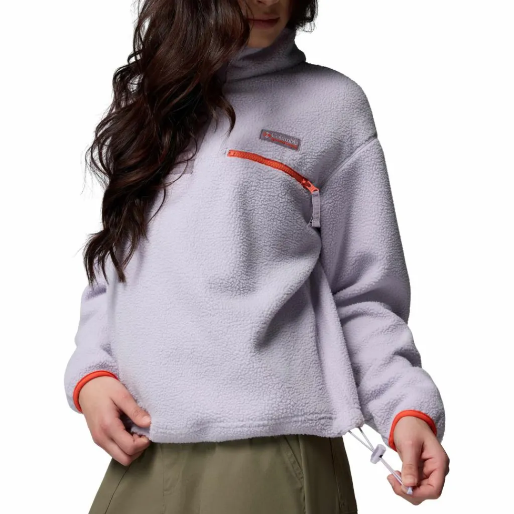 Outdoor Trui-Columbia Helvetia II Cropped Half Snap sweater dames lavender pearl shale purple zing