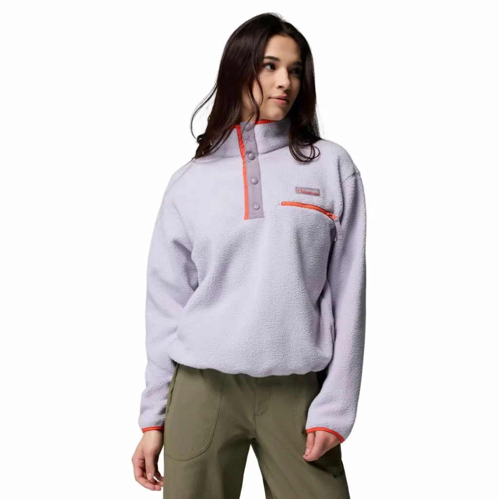 Outdoor Trui-Columbia Helvetia II Cropped Half Snap sweater dames lavender pearl shale purple zing