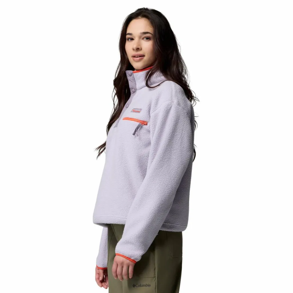 Outdoor Trui-Columbia Helvetia II Cropped Half Snap sweater dames lavender pearl shale purple zing