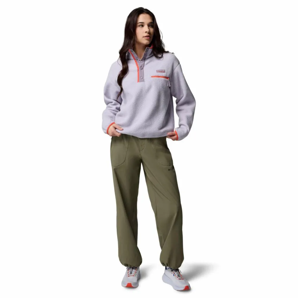 Outdoor Trui-Columbia Helvetia II Cropped Half Snap sweater dames lavender pearl shale purple zing