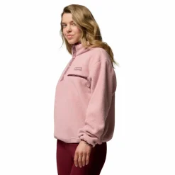 Columbia Helvetia II Cropped Half Snap sweater dames eraser pink fig rich wine< Outdoor Trui