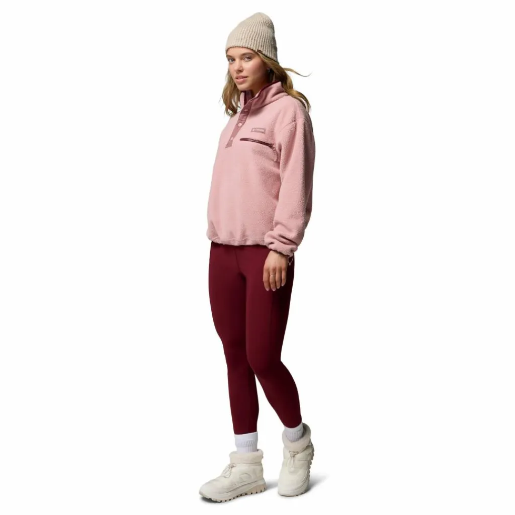 Columbia Helvetia II Cropped Half Snap sweater dames eraser pink fig rich wine< Outdoor Trui