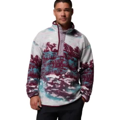 Outdoor Trui-Columbia Helvetia II Printed Half Snap fleece sweater heren rich wine sisters