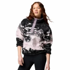 Outdoor Trui-Columbia Helvetia II Printed Cropped Half Snap sweater dames shale purple sisters shale purple