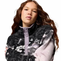 Outdoor Trui-Columbia Helvetia II Printed Cropped Half Snap  sweater dames shale purple sisters shale purple