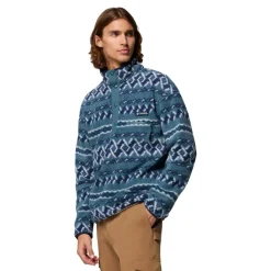 Columbia Helvetia II Printed Half Snap sweater heren everblue< Outdoor Trui