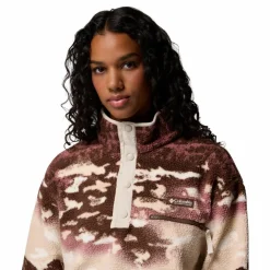 Outdoor Trui-Columbia Helvetia II Printed Cropped Half Snap sweater dames tobacco sisters dark stone