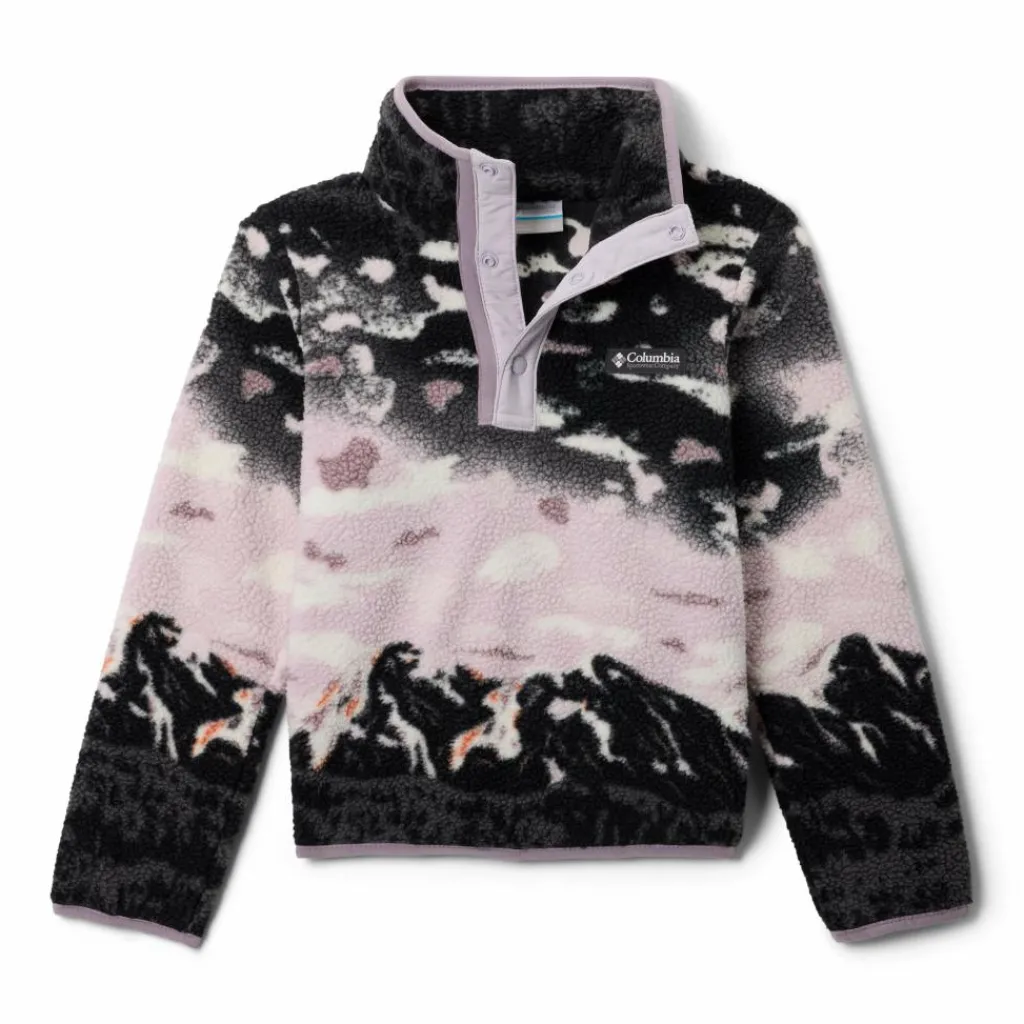 Outdoor Trui-Columbia Helvetia II Sherpa Half Snap Printed sweater junior shale purple sisters lavender pearl