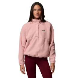 Columbia Jasper Ridge Pebble Half Snap sweater dames eraser pink< Outdoor Trui