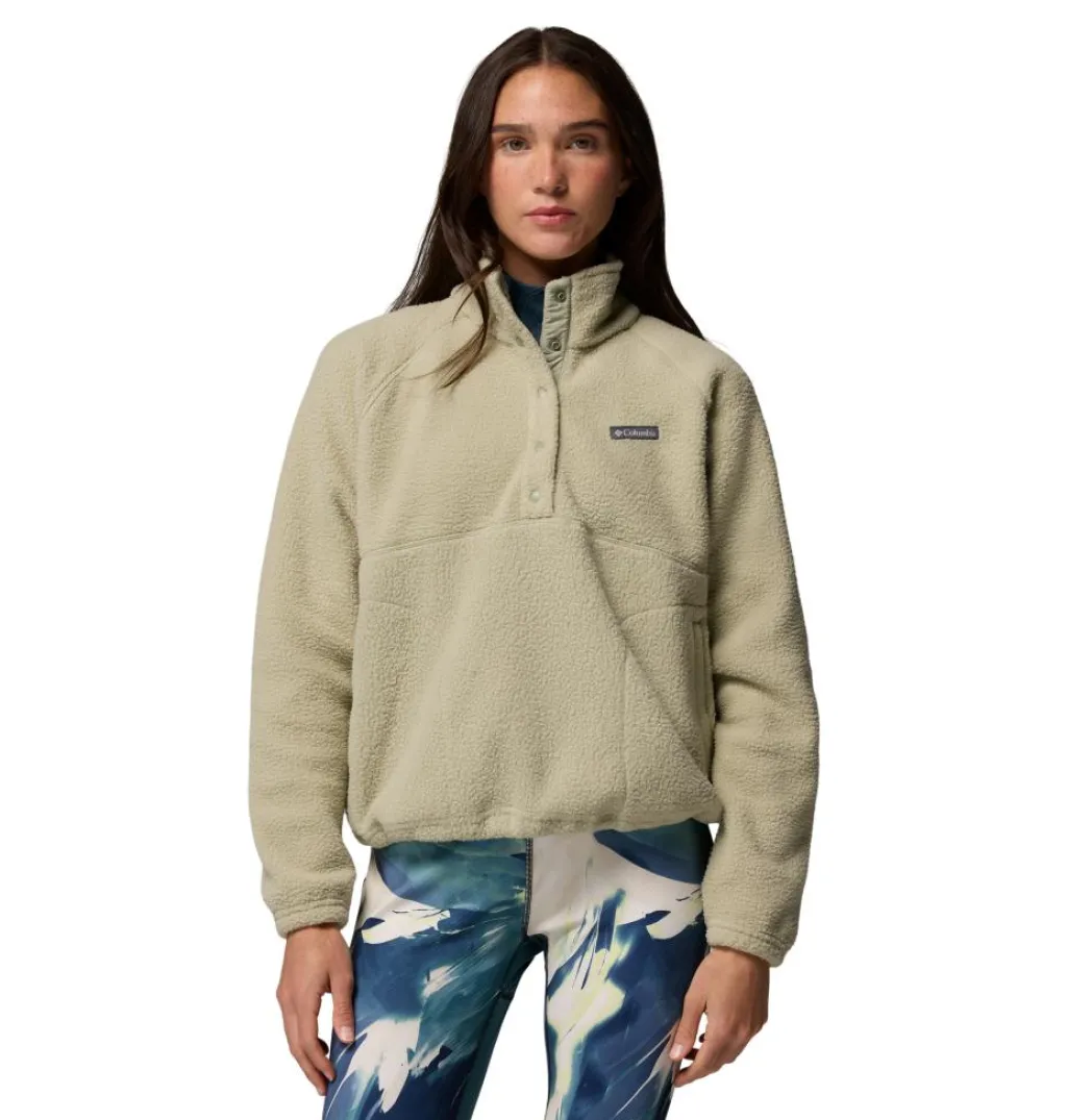 Outdoor Trui-Columbia Jasper Ridge Pebble Half Snap sweater dames safari
