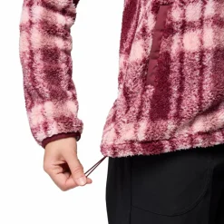 Columbia West Bend Print fleece vest dames rich wine herringplaid< Fleece Vest