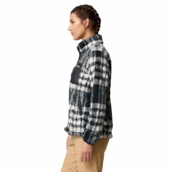 Fleece Vest-Columbia West Bend Print fleece vest dames black herringplaid