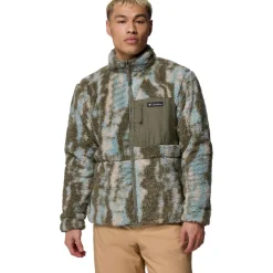 Columbia Winter Pass Reversible fleece vest heren stone green tracks< Fleece Vest