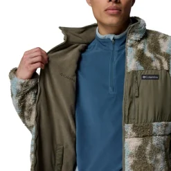 Columbia Winter Pass Reversible fleece vest heren stone green tracks< Fleece Vest