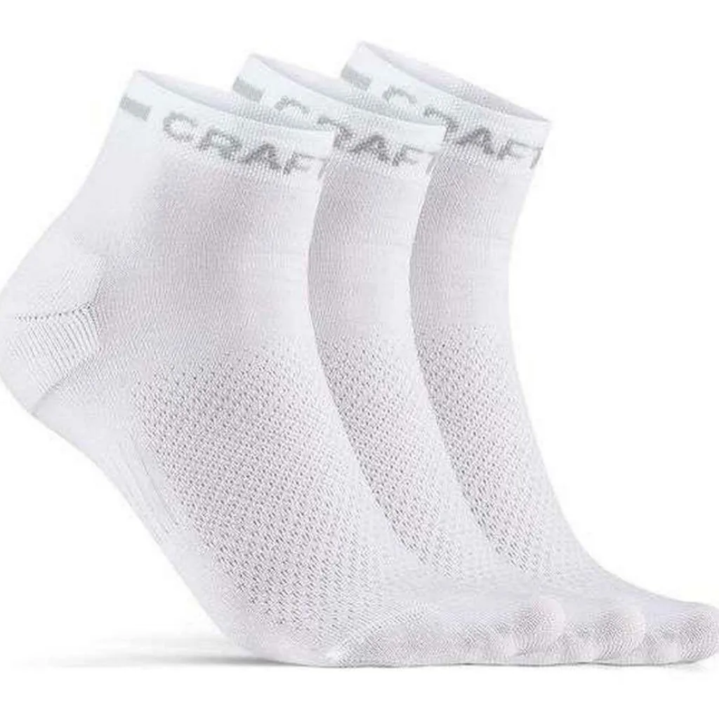 Fietskleding-Craft Core Dry Mid fietssokken white 3-pack