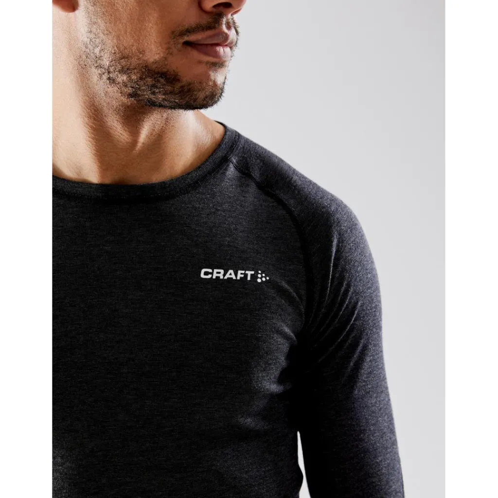 Craft CORE Wool Merino LS thermoshirt heren black< Thermokleding|Wintersport