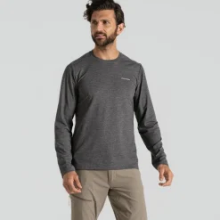 Outdoor Shirt-Craghoppers NosiLife Abel shirt heren black pepper marl